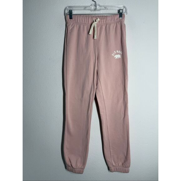 Old Navy Girls Pink Logo-Graphic Jogger Sweatpants Cotton Blend Size XL 14-16 - Picture 1 of 11